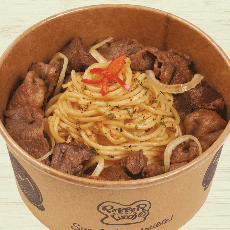 Beef Aglio Olio. Set A (1 Drink + 1 Side Dish)