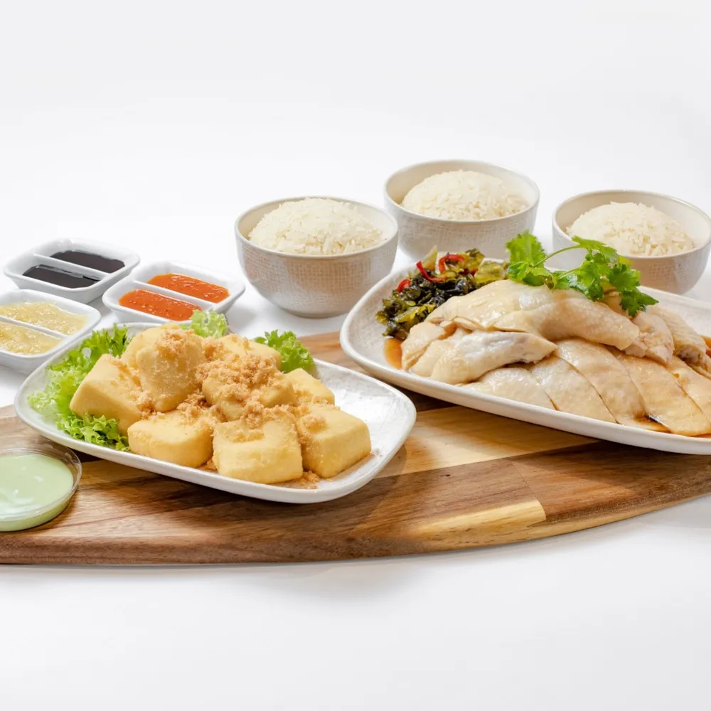 Chicken Rice & Beancurd Set meal for 3
