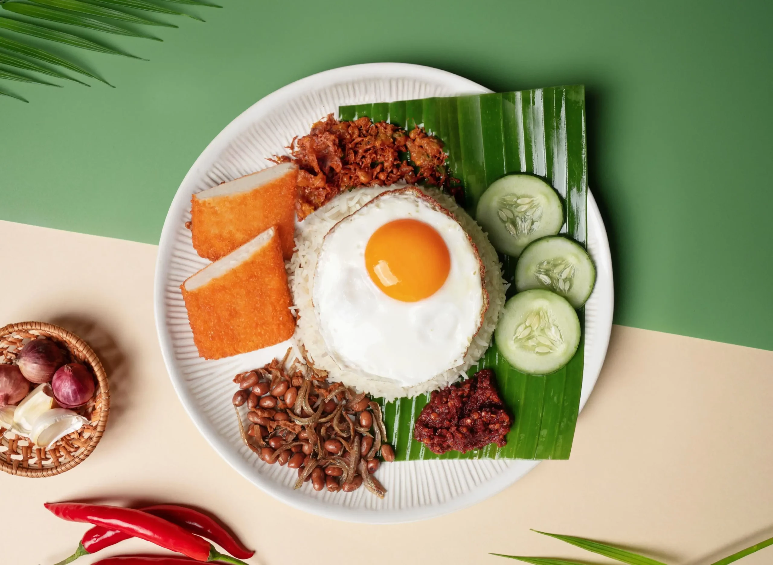 Nasi Lemak with Fish Fillet