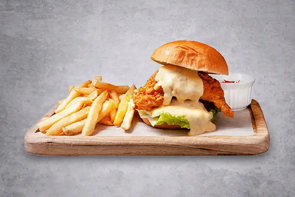 Salted Egg Crispy Chicken Burger