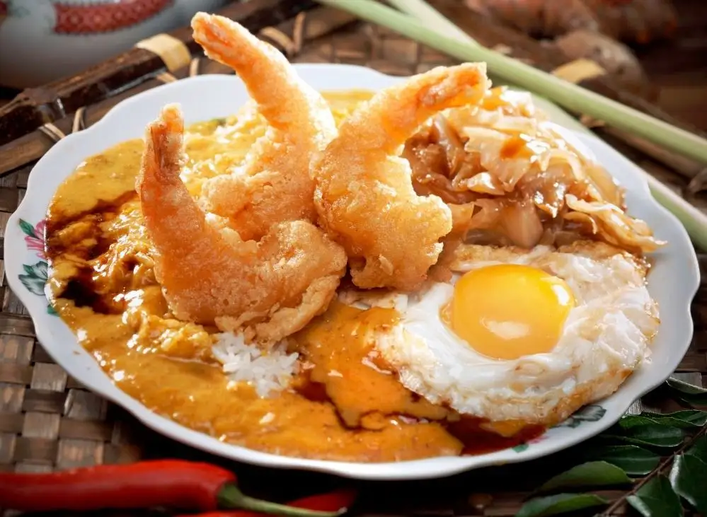 Fried Prawn Curry Rice