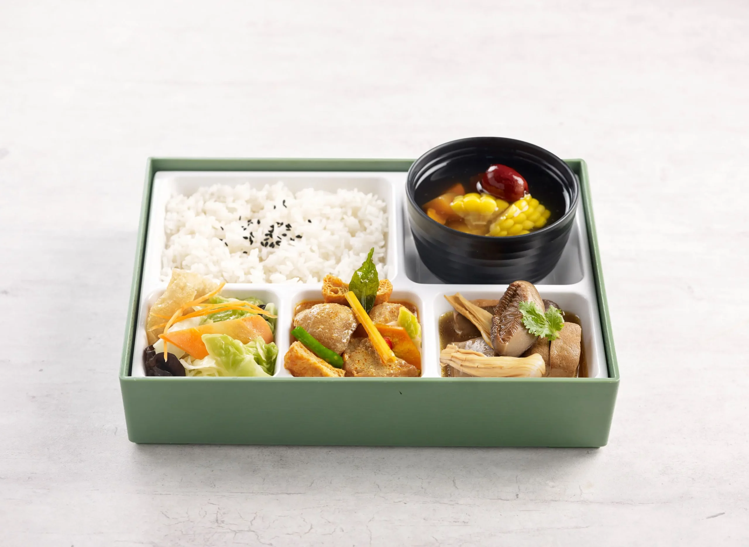 Braised Mushroom & Curry Mixed Vegetable White Rice Bento Set