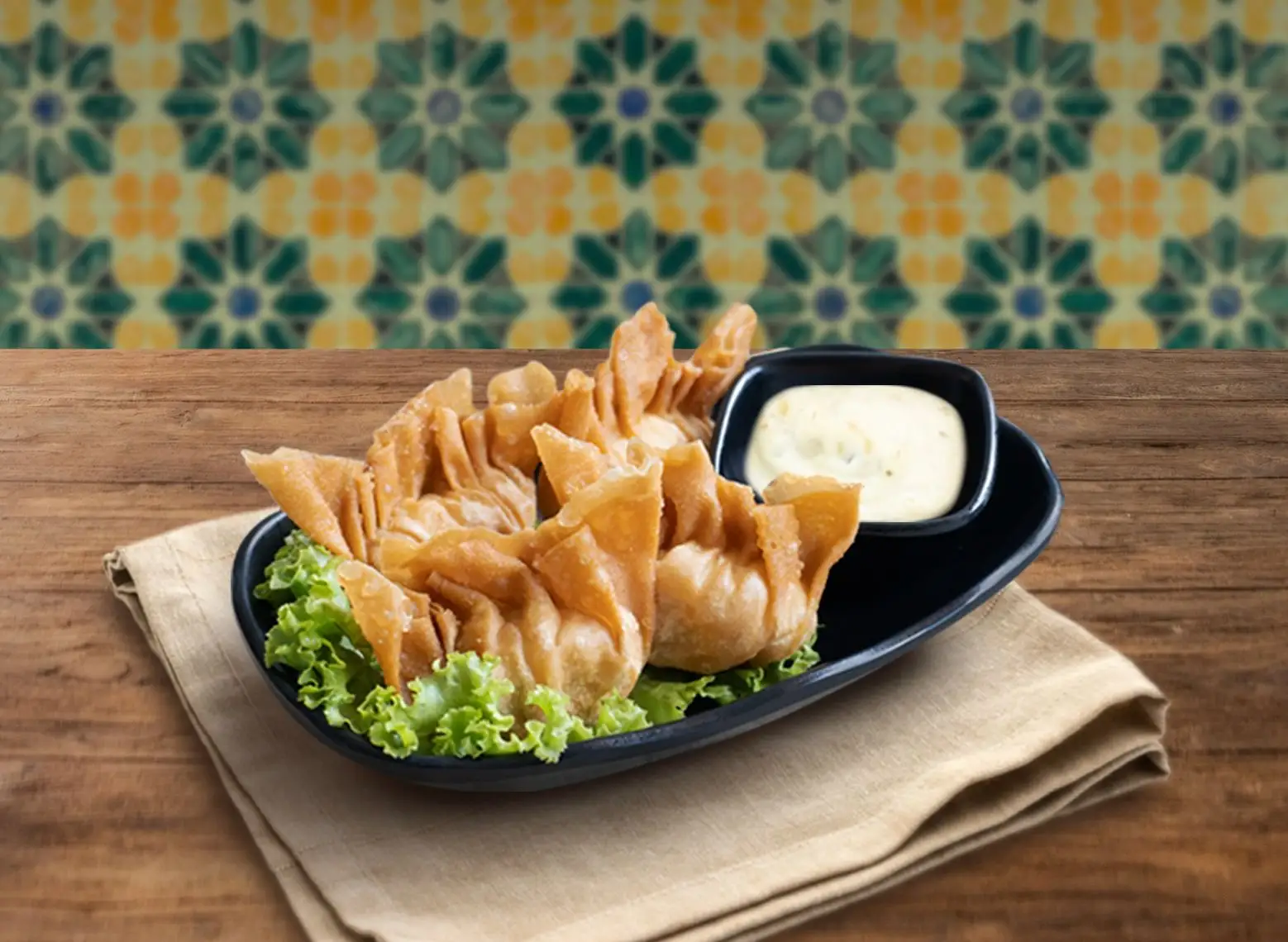 Golden Shrimp Dumplings With Tartar Mayo