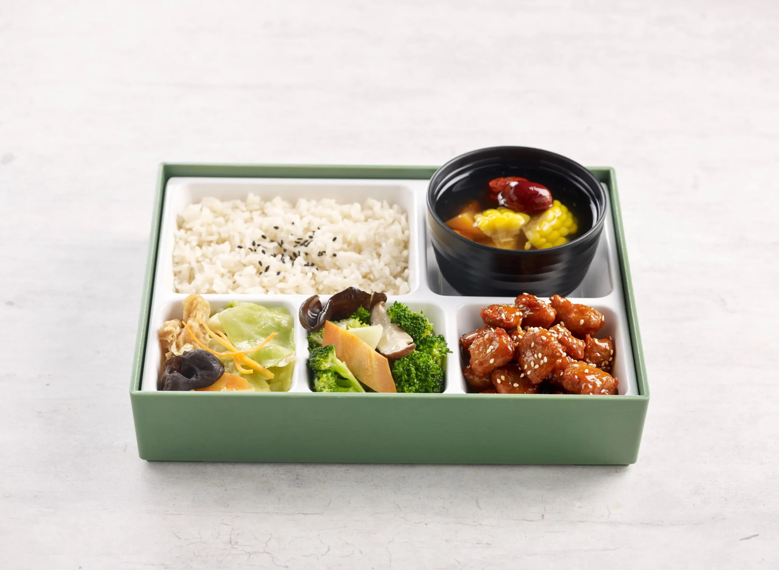 Sweet & Sour Soya Nuggets with Sesame Rice Bento Set