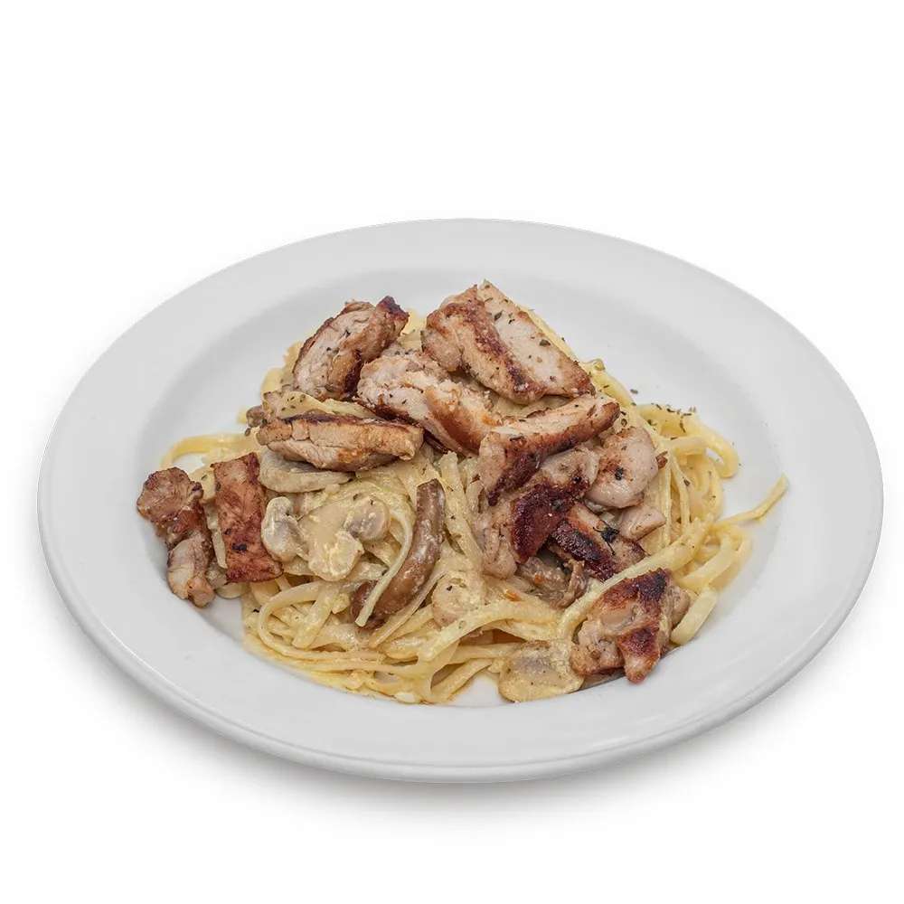 Creamy Linguine with Chicken & Fungi