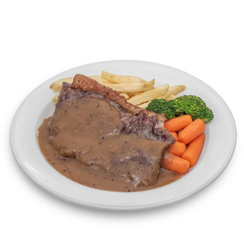 New Zealand Prime Sirloin Steak with Black Pepper Sauce