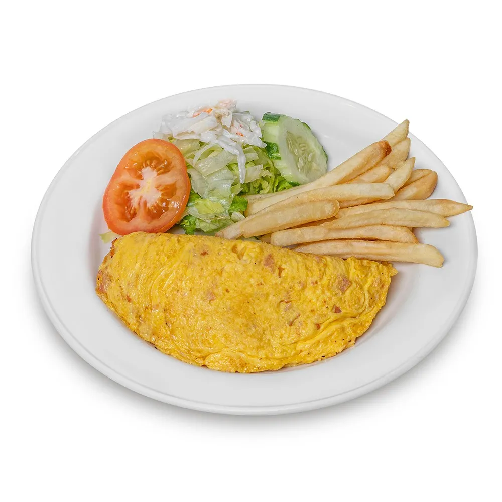 Omelette Served with French Fries & Salad