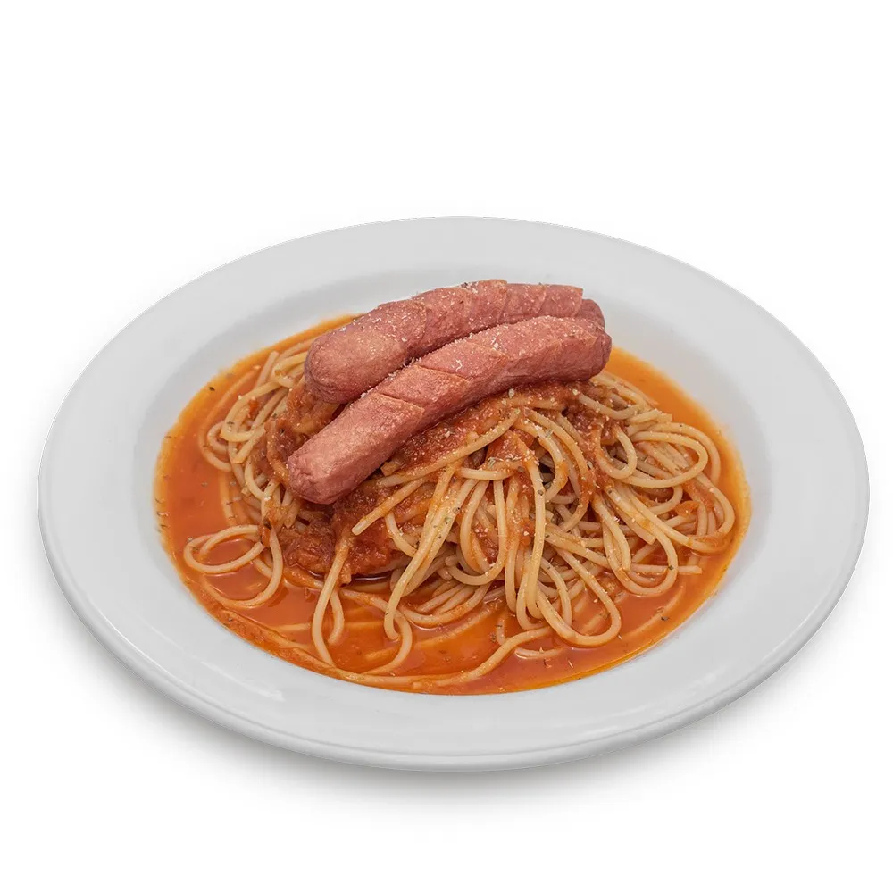Spaghetti with Sausages in Homemade Tomato Sauce