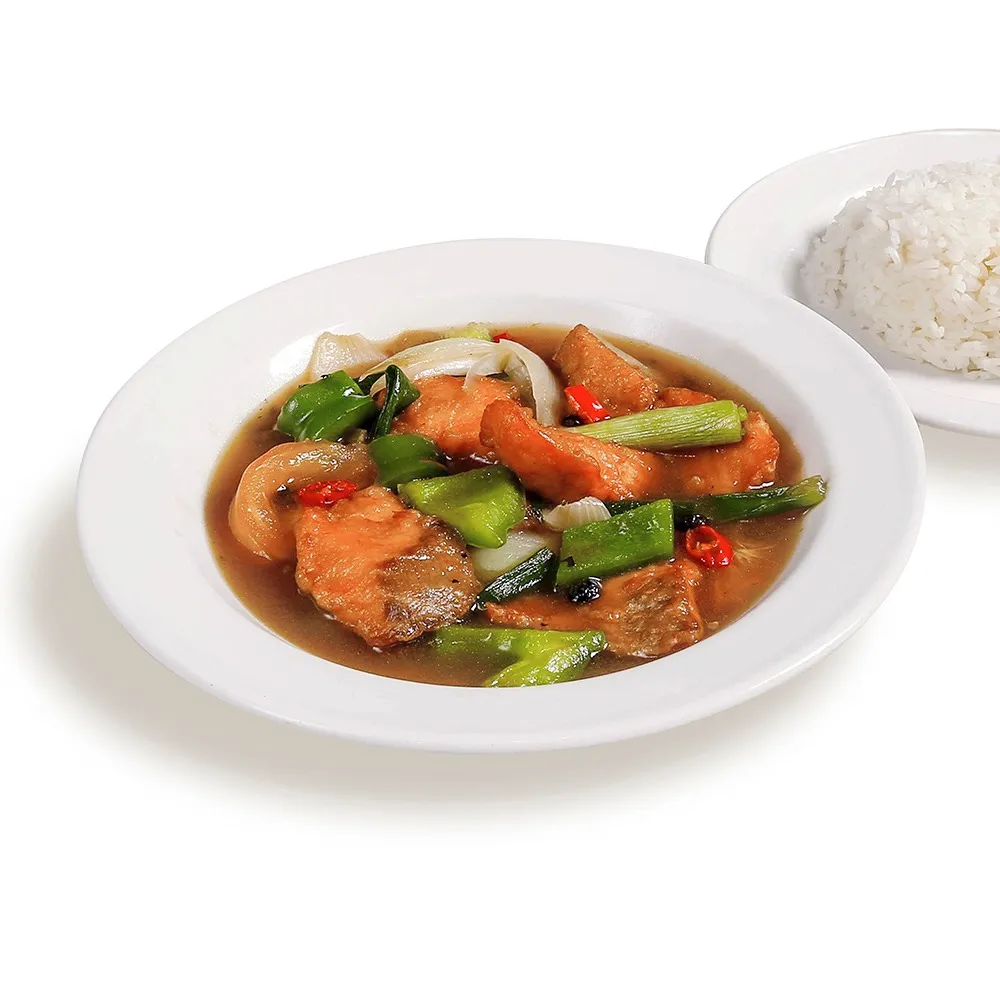 Stir-Fried Salmon with Bell Pepper