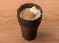 Iced Black Sugar Hojicha Latte with Kinako Powder & Ice Cream