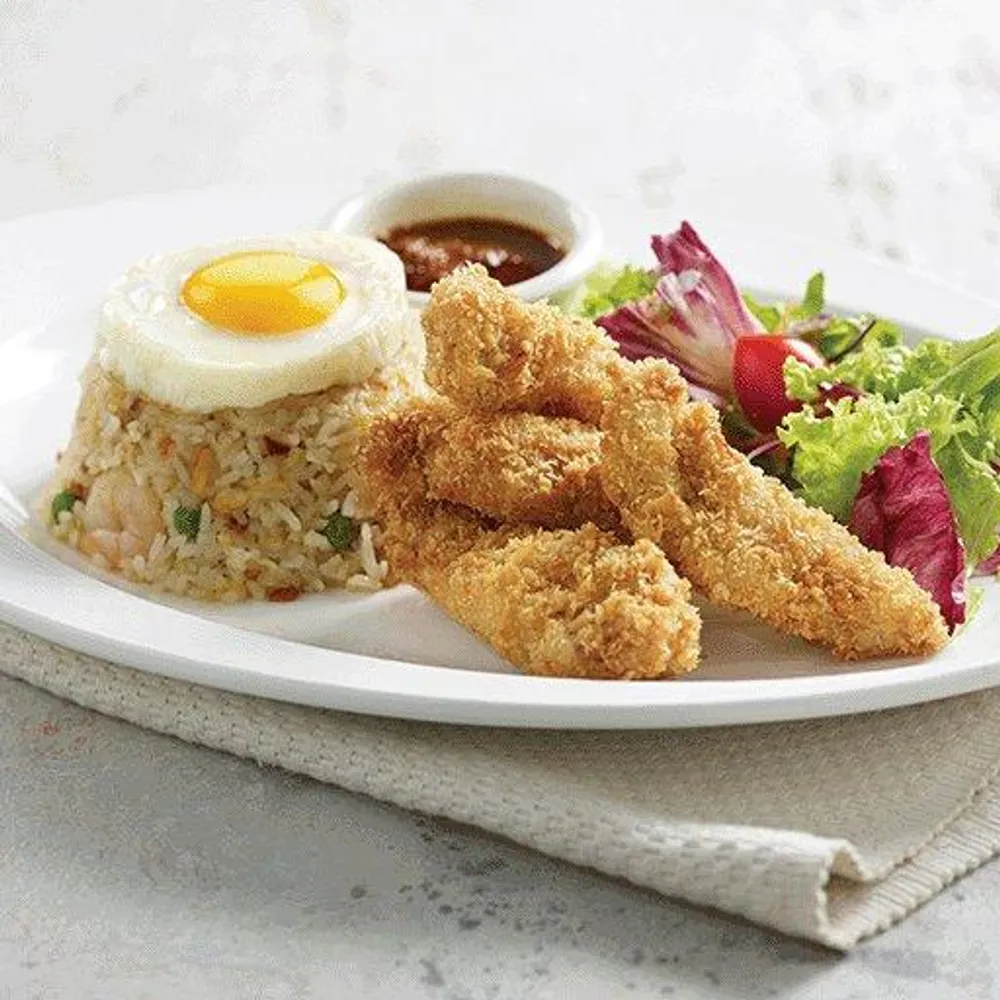 Jack's Fried Rice with Breaded Chicken