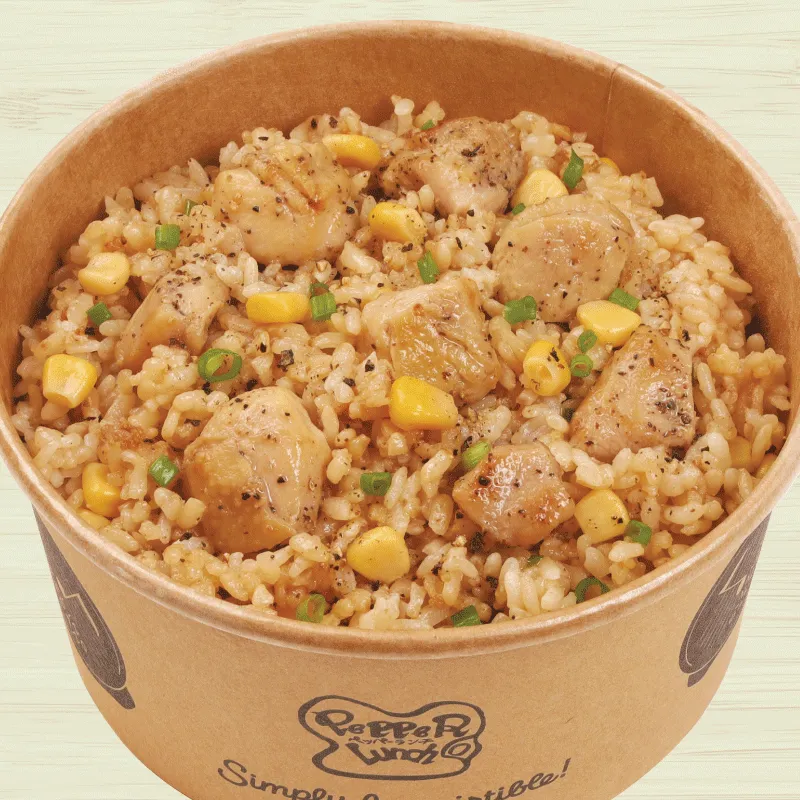 Jumbo Chicken Pepper Rice Bowl. Set A (1 Drink + 1 Side Dish)