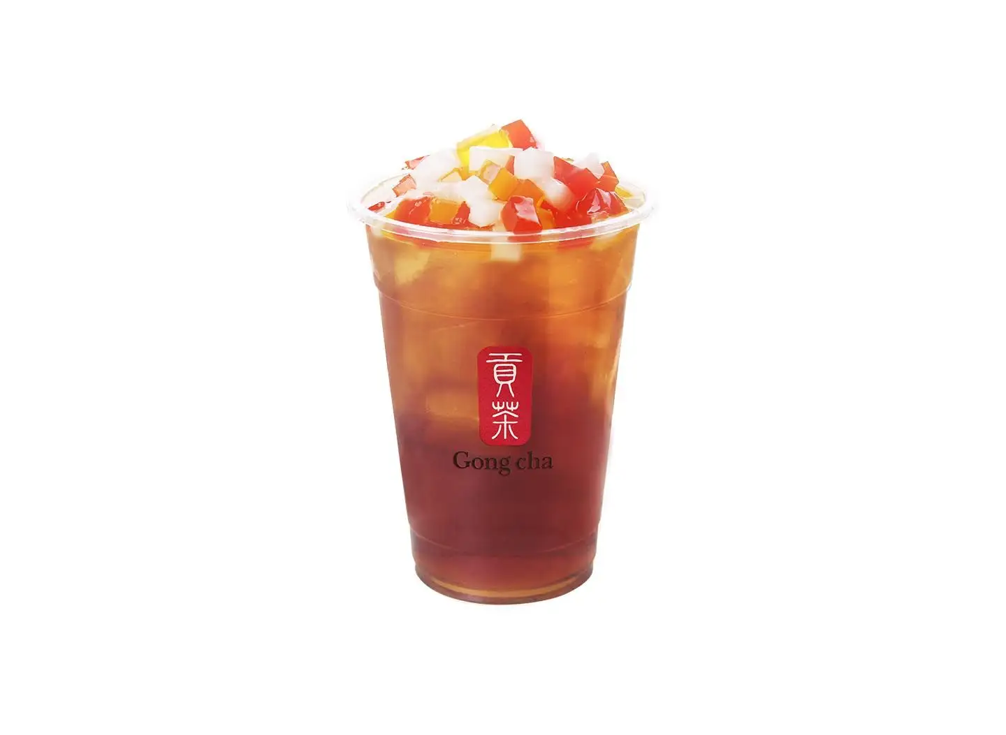 Peach Black Tea with Rainbow Jelly