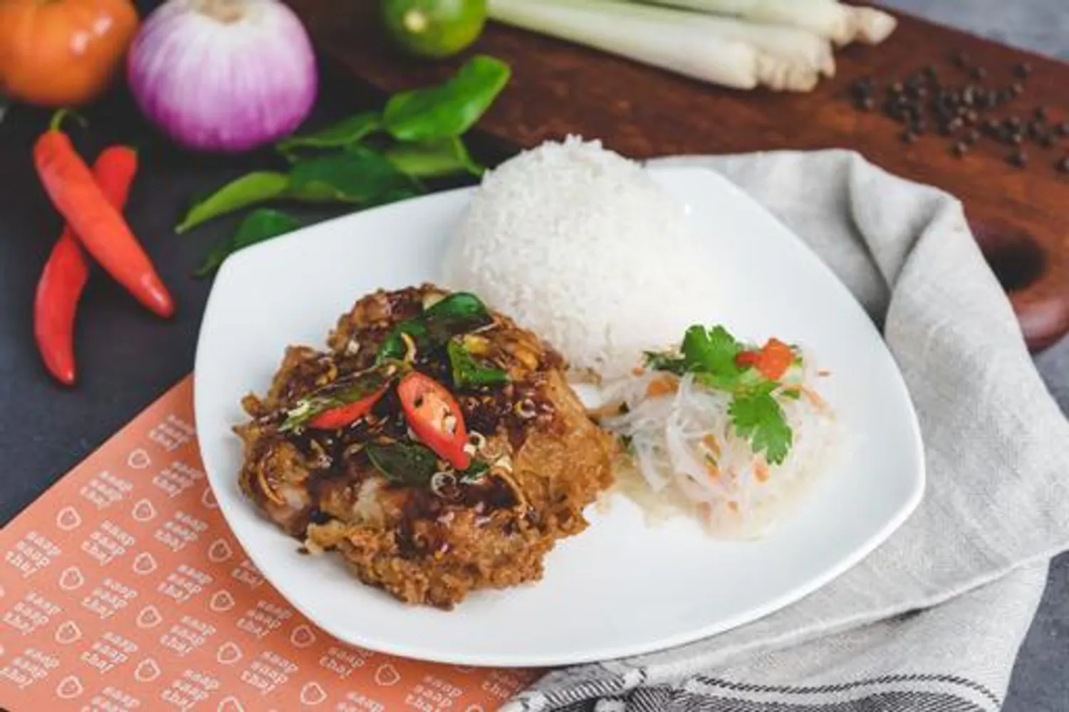 G3 Thai Garlic Black Pepper Crispy Chicken w Rice