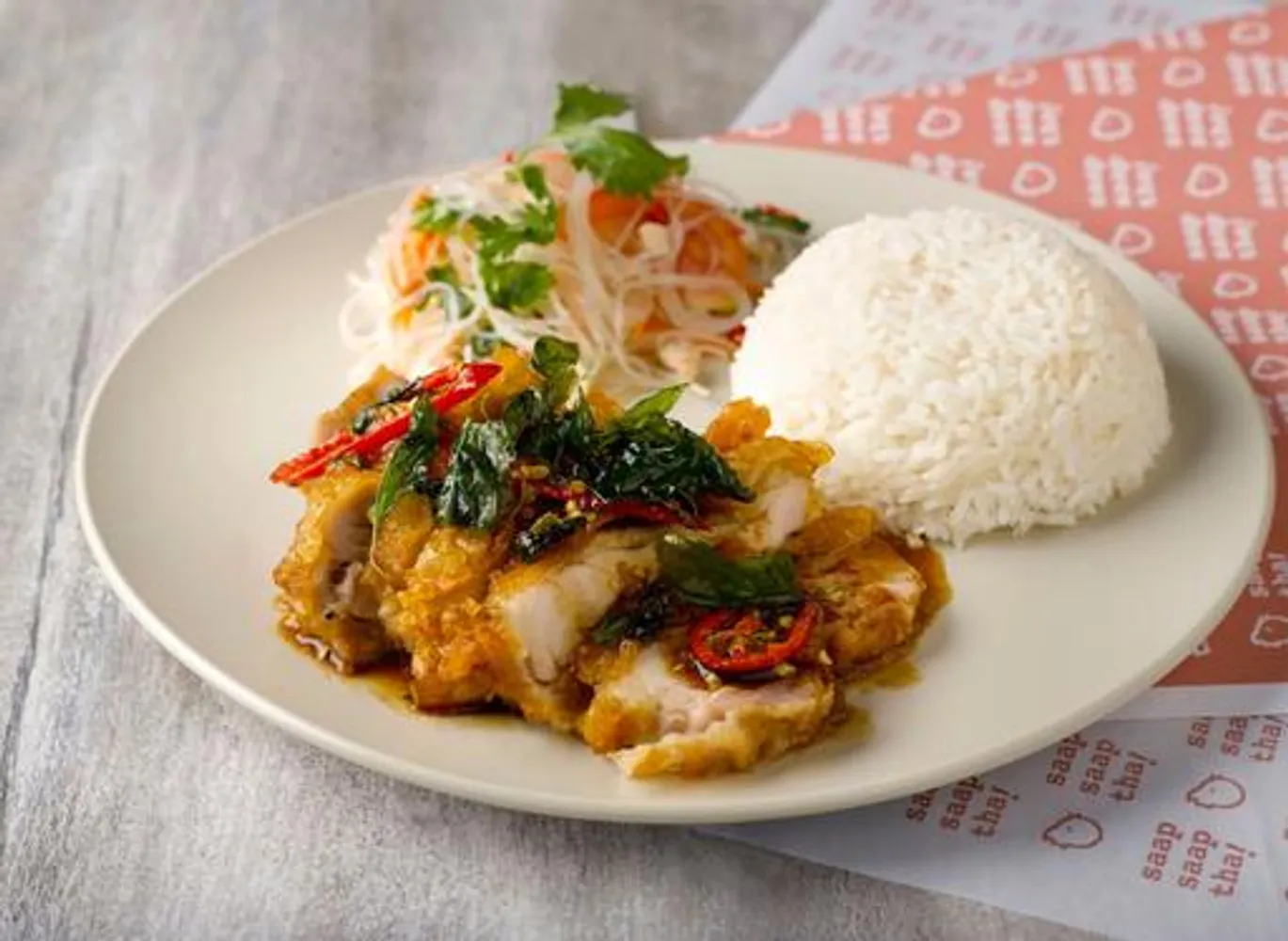 R4 Kra Pao Basil Crispy Chicken with Rice