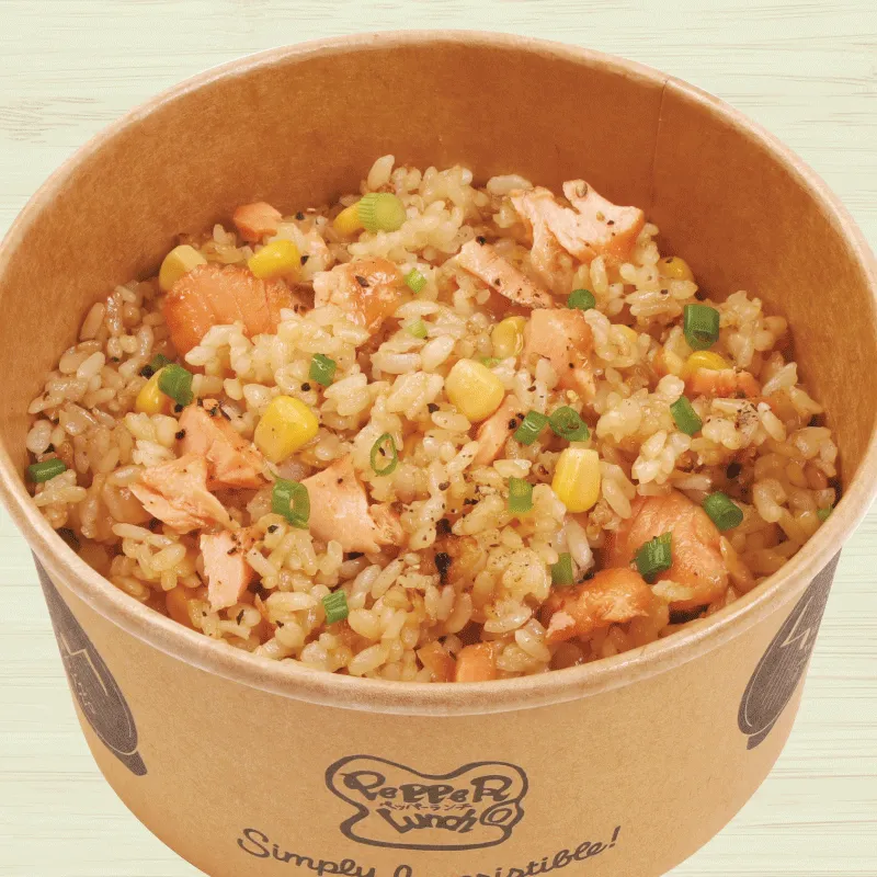 Salmon Pepper Rice Bowl. Set A (1 Drink + 1 Side Dish)