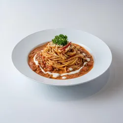 Spicy Tomato Cream Pasta w/Minced Beef
