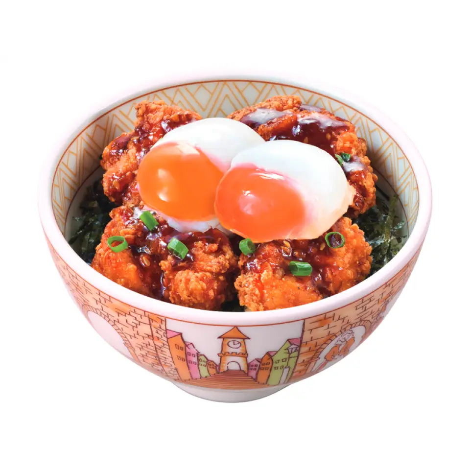 Double Half Boiled Egg Chicken Karaage Bowl