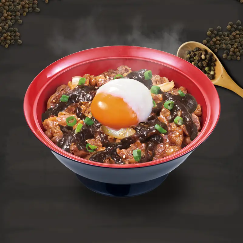 Half Boiled Egg Black Pepper Beef Yakiniku Bowl