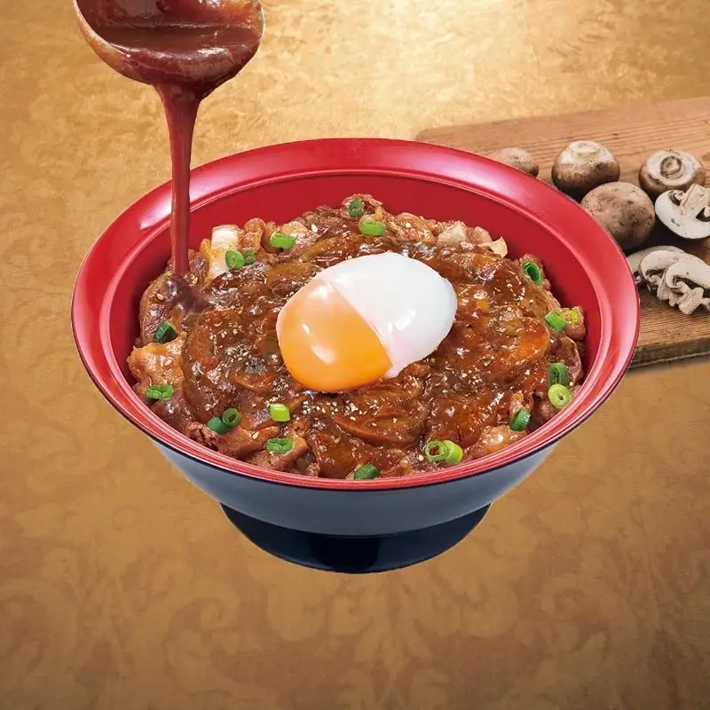 Half Boiled Egg Demi-glace Mushroom Gravy Beef Yakiniku Bowl