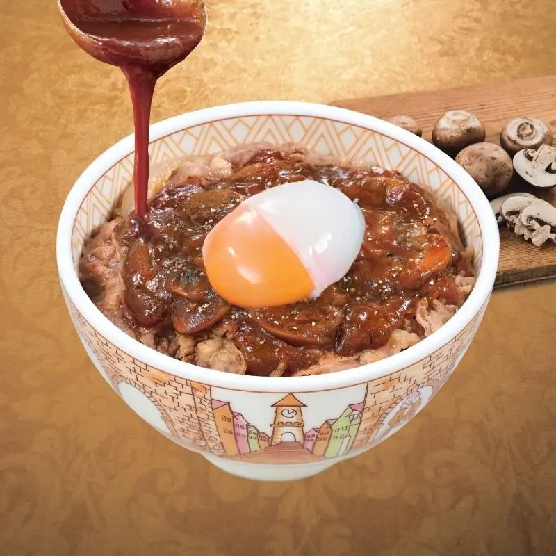 Half Boiled Egg Demi-glace Mushroom Gravy Gyudon