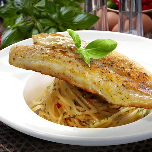 Grilled Fish with aglio olio