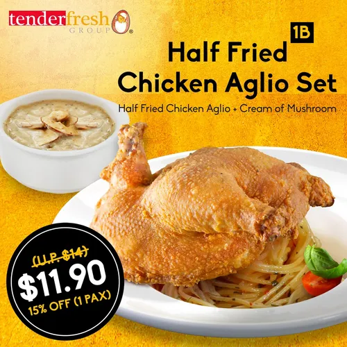 Half Crispy Chicken Aglio Set