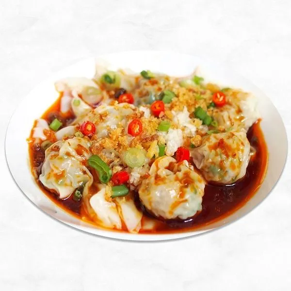 Pork & Shrimp Dumplings in Hot & Spicy Sauce (6pcs)