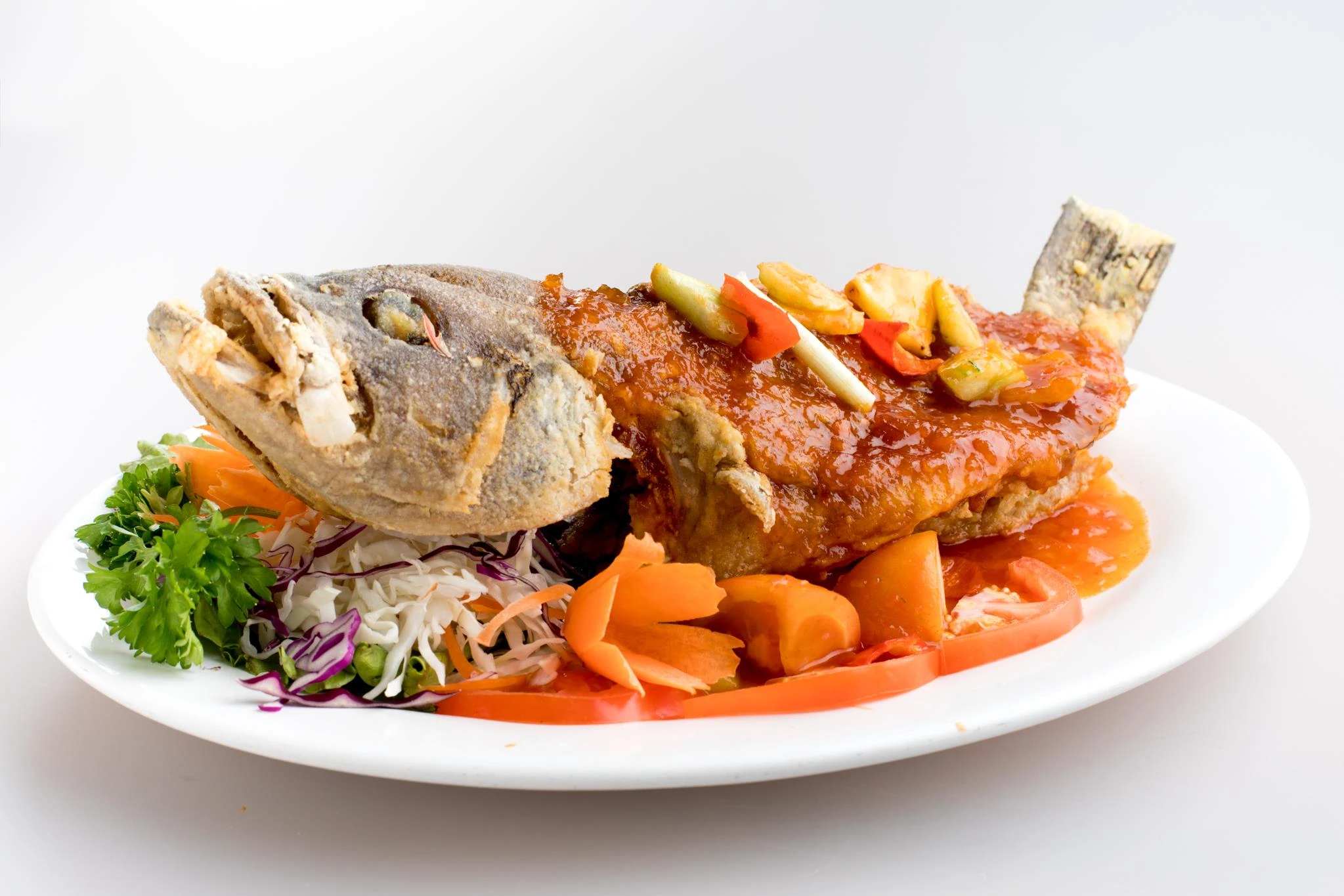 Deep fried grouper with sweet & sour sauce
