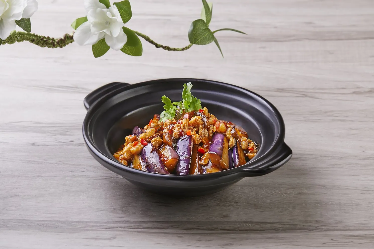 Eggplant in Claypot with Minced Meat