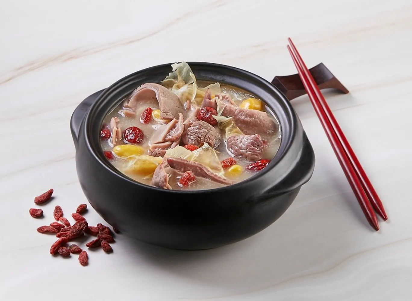Pork Tripe Soup with Gingko. Contains Dairy