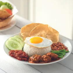 Nasi Lemak with Vegetarian Mutton Curry