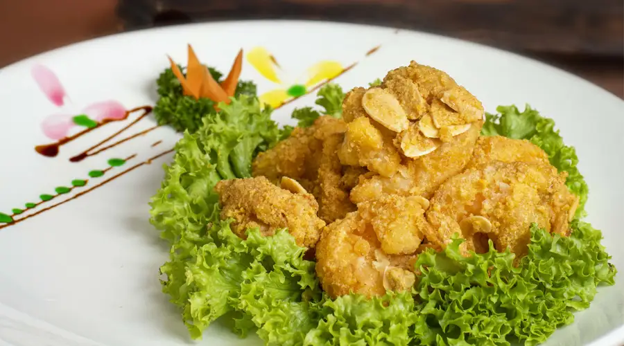 Almond Prawns with Salted Egg Yolk