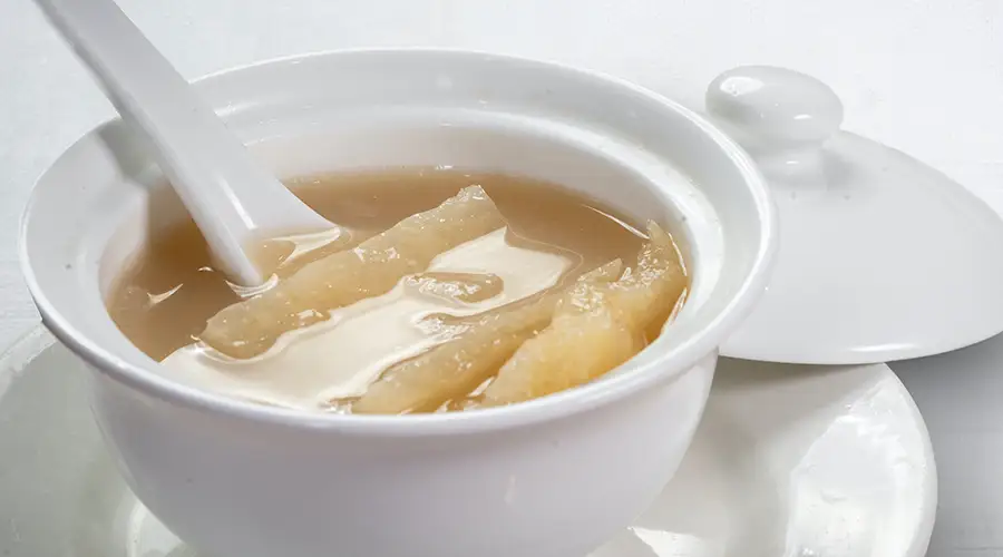 Double Boiled Fish Maw Soup with Bamboo Fungus